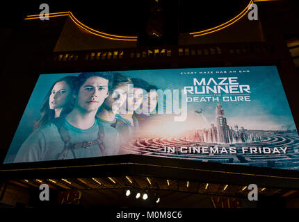 London, UK. 22nd Jan, 2018. 'Maze Runner: The Death Cure' film premiere, London, UK - 22 Jan 2018 Credit: Gary Mitchell/Alamy Live News Stock Photo