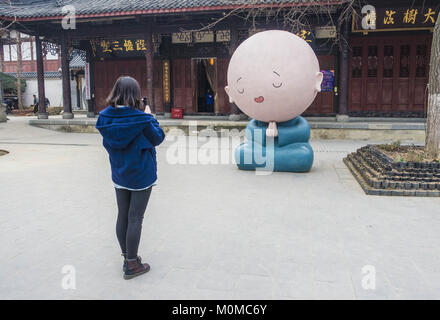 Chengdu, Chengdu, China. 20th Jan, 2018. Chengdu, CHINA-20th January 2018: Adorable sculptures of Chinese Zodiac animals can be seen at the Daci Temple in Chengdu, southwest China's Sichuan Province. Credit: SIPA Asia/ZUMA Wire/Alamy Live News Stock Photo