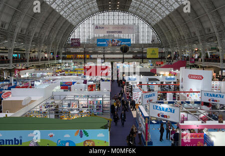 Olympia, London, UK. 23rd Jan, 2018. London Toy Fair, the largest dedicated toy, game and hobby trade exhibition in the UK, runs from 23-25 January 2018 as a showcase for new lines being launched for the year ahead. Credit: Malcolm Park/Alamy Live News. Stock Photo