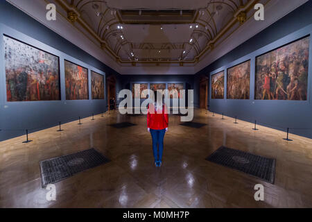 London, UK. 23rd January, 2018. The Triumph of Caeser by Andrea Mantegna - Charles I: King and Collector, a new exhibition at The Royal Academy of Arts, in partnership with Royal Collection Trust. It is part of the Royal Academy's 250th anniversary year and runs from 27 January - 15 April 2018. Credit: Guy Bell/Alamy Live News Stock Photo