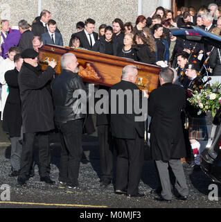 The coffin of The Cranberries singer Dolores O'Riordan is taken into