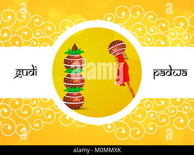 illustration of Hindu festival Gudi Padwa background Stock Photo