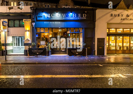 The Cowshed restaurant and butchers, Whiteladies Road, Bristol Stock Photo