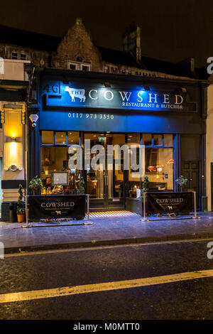 The Cowshed restaurant and butchers, Whiteladies Road, Bristol Stock Photo