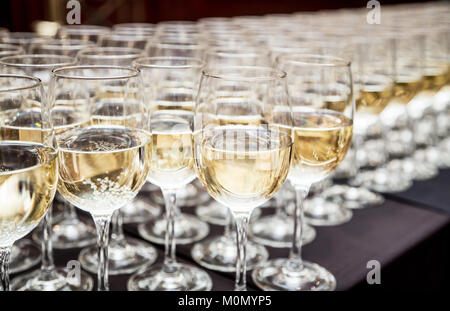 Glasses of sparkling wine. Cocktail party. Stock Photo