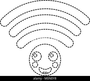 cartoon wifi internet signal kawaii character Stock Vector