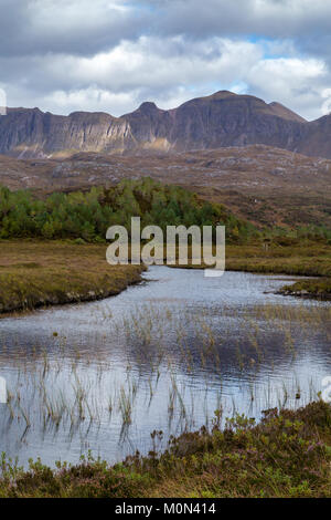 View of Quinag from Little Assynt Estate Stock Photo
