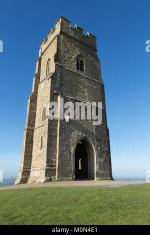 St Michael's Tower on Glastonbury Tor, Somerset, England, UK Stock Photo