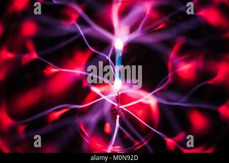 Science abstract: plasma light beams on black Stock Photo