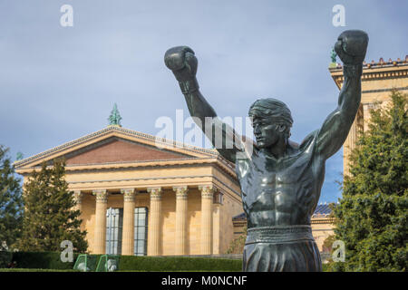 The Rocky Statue, Philadelphia Art Museum, Philadelphia PA USA Stock Photo