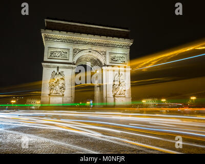 Arc de Triumph at night, Paris, France