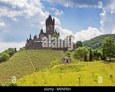 Exterior view of the Castle Reichsburg at Cochem, Germany Stock Photo