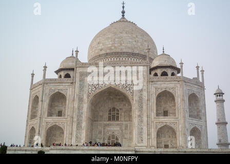 Agra, India, Indian tourists visiting Taj Mahal Stock Photo