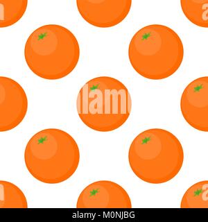 Seamless background of oranges on a white background.  Stock Vector