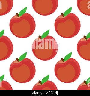 Seamless background, peach on a white background. Stock Vector