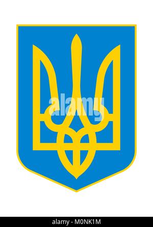 The small Coat of Arms of Ukraine (Tryzub). This design meets of the Verkhovna Rada Resolution about Coat of Arms of Ukraine. Was officially adopted o Stock Vector