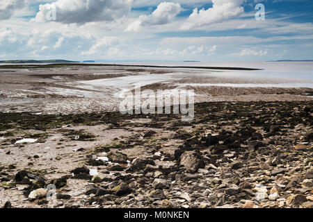 The mud flats at low tide at Clevedon Pill, Somerset, England Stock Photo