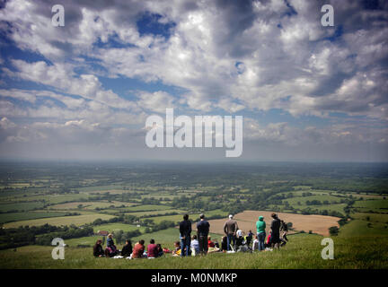 The view from Devil's Dyke towards Fulking in Sussex, England, Britain Stock Photo