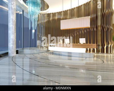 3d render of modern building interior lobby Stock Photo