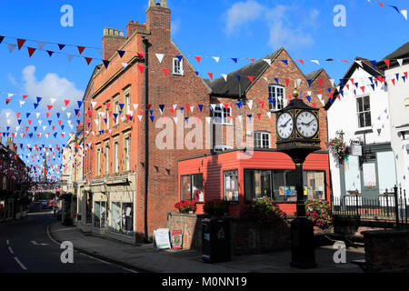 Main Street Ashbourne town; Peak District National Park; Derbyshire; England, UK Stock Photo