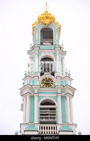Sergiev Posad, Russia - January 8, 2015: Belfry in the territory of St. Sergius of Radonezh at The Holy Trinity-St. Sergius Lavra - the largest Orthod Stock Photo
