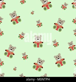 teddy bear seamless pattern. bear doll seamless pattern Stock Vector