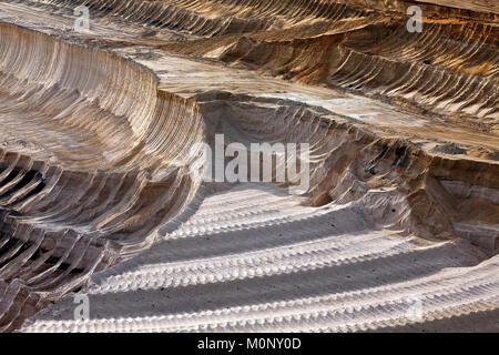 Open-cast lignite mine,detail,Garzweiler,Jüchen,Rheinisches Braunkohlerevier,North Rhine-Westphalia,Germany Stock Photo