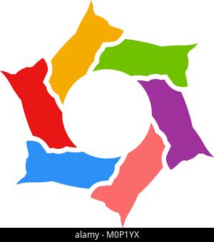 German Shepherd Circle of Dogs. Vector Illustration Stock Vector