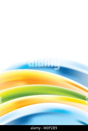 Abstract multicolored corporate waves background. Vector shiny design Stock Vector