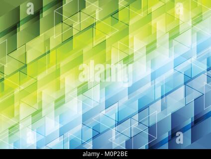 Colorful geometric polygonal pixelated vector tech background Stock Vector