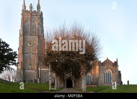 Grade I listed 15th century parish church of St Hierethas, Chittlehampton, nr Umberleigh, north Devon, England Stock Photo