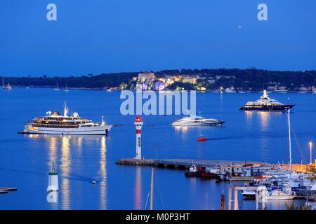 France,Alpes Maritimes,Cannes,lighthouse of the Old Port Stock Photo