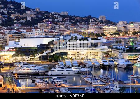 France,Alpes Maritimes,Cannes,Old Port,Palais des Festivals Stock Photo