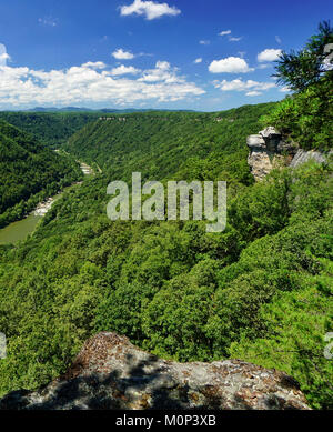 New River Gorge from Beauty Mountain Overlook West Virginia Stock Photo