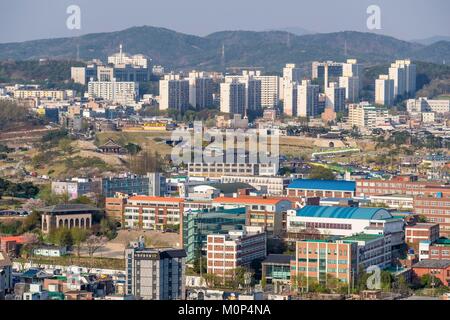 South Korea,Gyeonggi province,Suwon,Hwaseong fortress listed as World Heritage by UNESCO,built between 1794 and 1796 under the orders of King Jeongjo,panorama from the SeoJang-dae command post Stock Photo