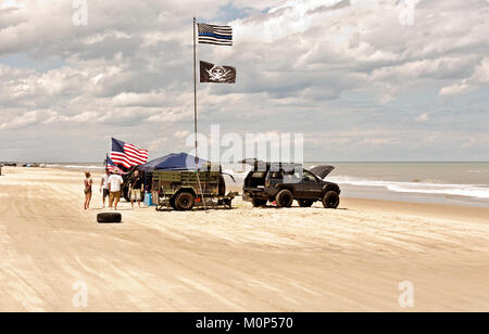 NC01413-00...NORTH CAROLINA - Day on the beach along the Atlantic Coast at the edge of a housing development located beyond Corrola and the end of th Stock Photo