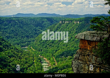New River Gorge from Beauty Mountain West Virginia Stock Photo