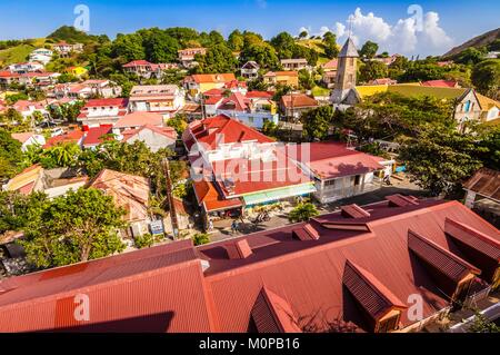 France,Caribbean,Lesser Antilles,Guadeloupe,Les Saintes,Terre-de-Haut,Overlooking the village Stock Photo