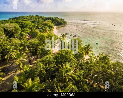 France,Caribbean,Lesser Antilles,Guadeloupe,Grande-Terre,Le Gosier,aerial view on the beach of Petit Havre (aerial view) Stock Photo