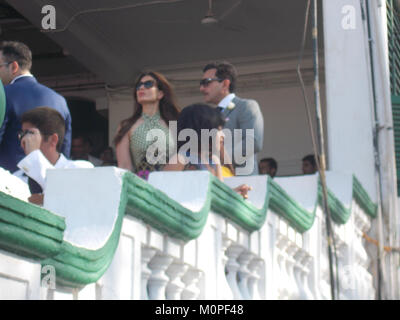 Celebrity couple Hindi actor Mr Saif Ali Khan and wife actress Kareena Kapoor Khan . Stock Photo