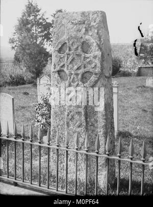 Celtic cross situated in a churchyard at Llowes (1294080) Stock Photo