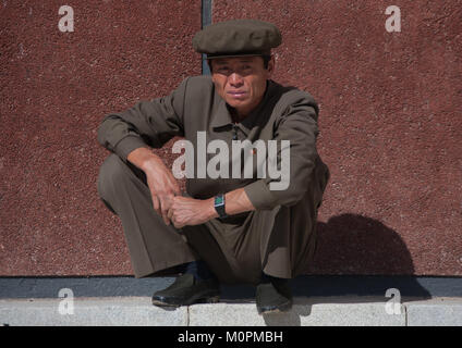 Portrait of a North Korean man, Ryanggang Province, Samjiyon, North Korea Stock Photo