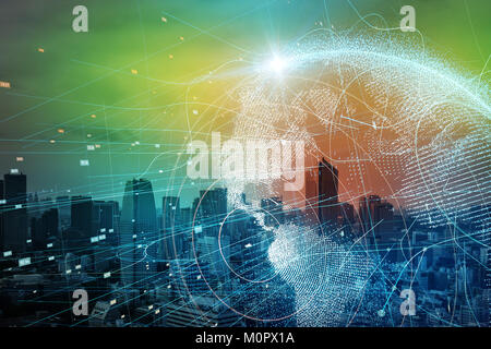 Smart city and global network concept. Stock Photo