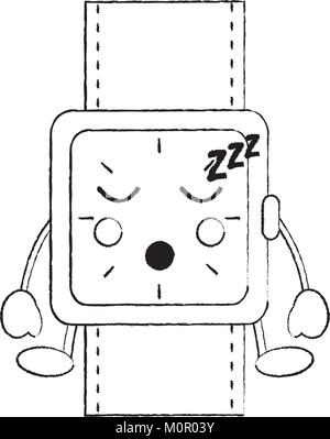 watch sleeping kawaii icon image  Stock Vector
