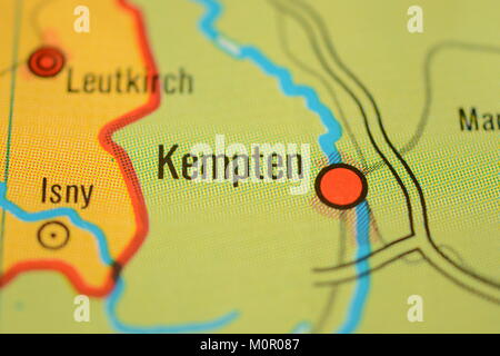 City name  on the map Stock Photo