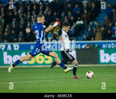 Vitoria, Spain. 24th Jan, 2018. (22) Santiago Mina goal during the Spanish Copa del Rey 2017-2018 soccer match between Alaves and Valencia C.F, at Mendizorroza stadium, in Vitoria, northern Spain, Wednesday, January, 24, 2018. Credit: Gtres Información más Comuniación on line, S.L./Alamy Live News Stock Photo