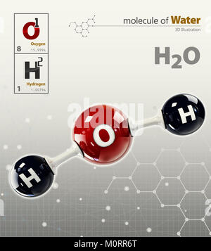 3d Illustration of Water Molecule isolated black background Stock Photo ...