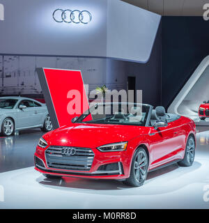 DETROIT, MI/USA - JANUARY 15, 2018: A 2018 Audi S5 car at the North American International Auto Show (NAIAS). Stock Photo