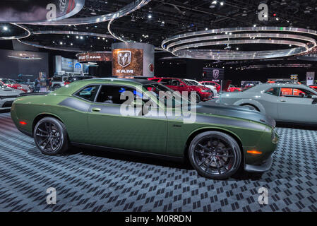 DETROIT, MI/USA - JANUARY 15, 2018: A 2018 Dodge Challenger T/A 392 car at the North American International Auto Show (NAIAS). Stock Photo