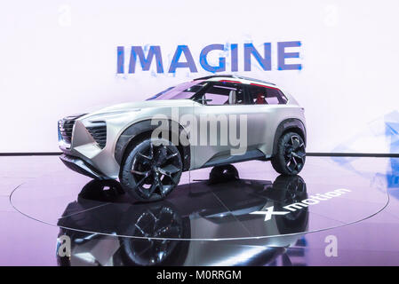 DETROIT, MI/USA - JANUARY 17, 2018: A Nissan Xmotion Concept car at the North American International Auto Show (NAIAS). Stock Photo